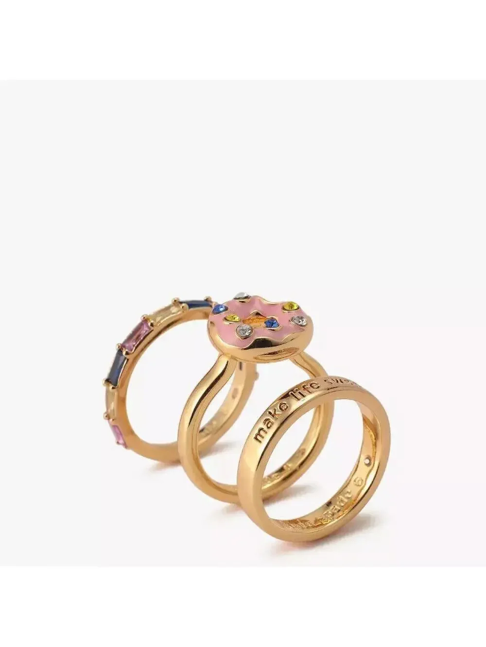 Kate Spade Coffee Break Donut Stackable Ring Set